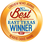 25th Annual Best of East Texas Winner 2017 Logo